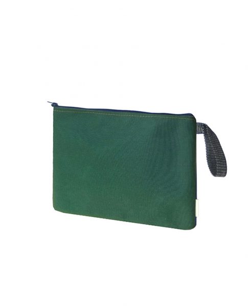 Alice XL is a waterproof, spacious everyday personal pouch made from upcycled balcony awning fabrics. Each bag is a unique item made sustainably in Athens, Greece.